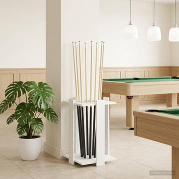 vidaXL Biljartkeu standaard Bewerkt hout 42 x 43 x 60 cm Wit, Sport en Fitness, Biljarten en Poolen, Verzenden, Nieuw