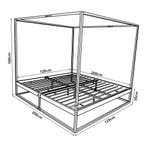 Hemelbed Kristianstad met bedbodem en matras 120x200 cm zwar, Verzenden, Nieuw