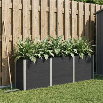 vidaXL Verhoogde plantenbak Zwart 300 x 50 x 91 cm WPC en, Verzenden, Minder dan 60 cm, Nieuw, 60 cm of meer