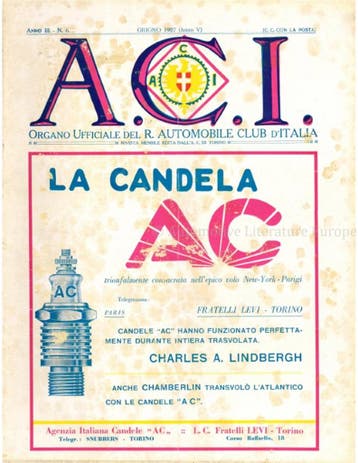 1927 A.C.I. (ORGANO UFFICIALE DELLAUTOMOBILE CLUB, Nieuw, Author