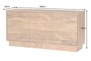 Dressoir DESERT 160 cm 3D acaciahout naturel - 47149, Ophalen of Verzenden, Nieuw