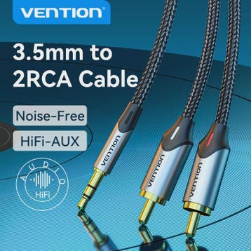 Vention 3.5mm Jack naar 2 RCA Audiokabel - HiFi Stereo AUX K, Verzenden, Nieuw