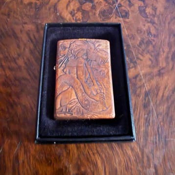 Zippo - Zippo Copper 2022 – grabado relieve geisha,, Nieuw