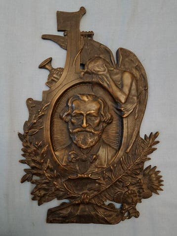 Beeld, Giuseppe Verdi - 32 cm - Brons