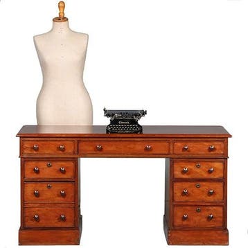 Engels mahoniehouten Victoriaans bureau ca 1870 met 8 laden, Antiek en Kunst, Ophalen of Verzenden