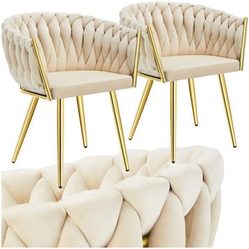 Set eetkamerstoelen Astano fluweel, knoopdesign, Verzenden, Nieuw