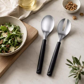 Triangle saladebestekset van roestvrij staal met ergonomi..., Ophalen of Verzenden, Nieuw, Zilver, Bestekset