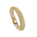 Gouden Franse gourmet schakelarmband, Sieraden, Tassen en Uiterlijk, Armbanden, Ophalen of Verzenden, Gebruikt, Overige kleuren