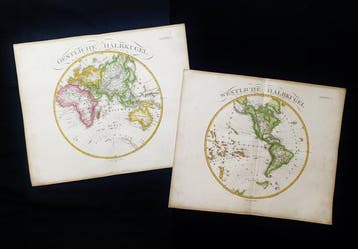 World-Map - [SET van 2] - Aardbol / Wereldkaart / Planisfeer, Boeken, Atlassen en Landkaarten, Nieuw