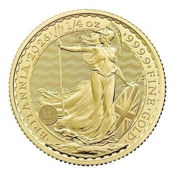 1/4 oz - Goud .999 - Goldmünze Britannia 2026 - Zonder