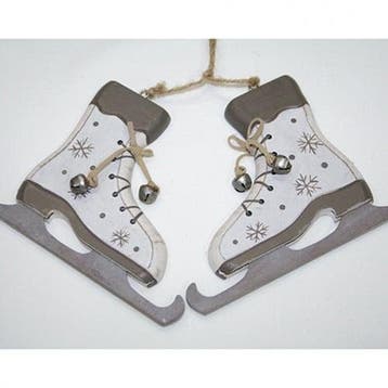 Houten Schaatsen XL Wit 12x10 cm (20 cm), Ophalen of Verzenden, Nieuw