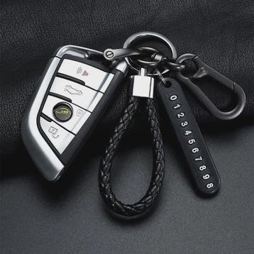 Trendy Leren Telefoonnummer Sleutelhanger voor Heren - Anti-, Verzenden, Nieuw