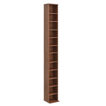 CD DVD kast Tynset vakkenkast met 12 vakken 175x20x20 walnoo, Verzenden, Nieuw