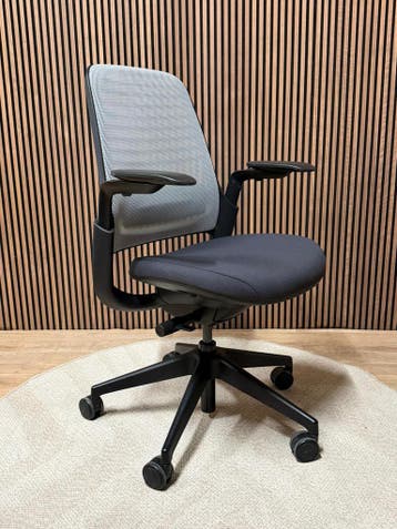 Refurbished Steelcase Series 1 Bureaustoel - Nieuwe Stof!, Verzenden, Zwart, Zo goed als nieuw, Bureaustoel