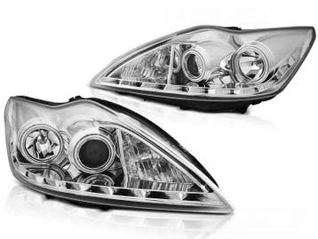 Koplampen Ford Focus 08-11 CCFL Devil/Angel Eyes chroom, Auto-onderdelen, Ophalen of Verzenden, Nieuw