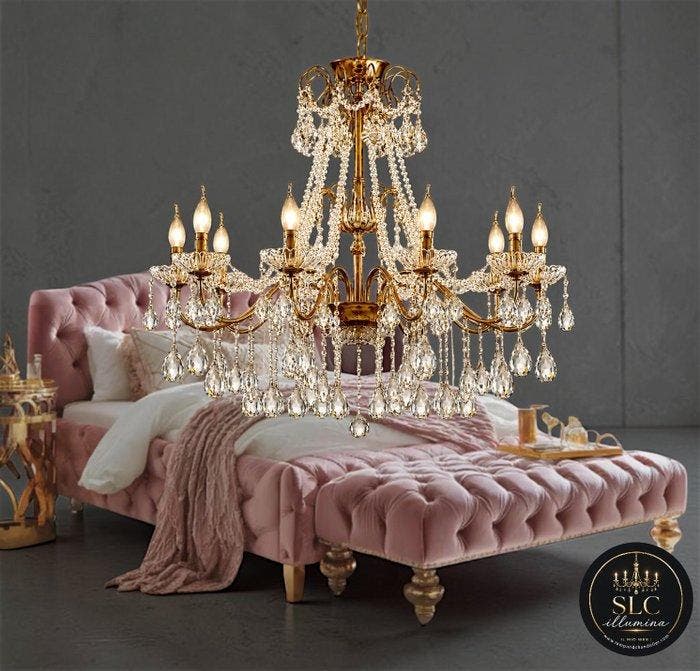 SLC Illumina - MG - Kroonluchter - IJzer, Kristal - Model, Antiek en Kunst, Kunst | Designobjecten