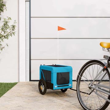 vidaXL Hondenfietstrailer oxford stof en ijzer blauw en, Verzenden, Nieuw