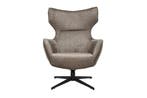 Fauteuil VOGUE 360° draaibaar, taupekleurig fluweel met, Ophalen of Verzenden, Nieuw