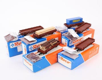 Roco H0 - Modeltrein goederenwagon (6) - Zes rongenwagens,, Nieuw