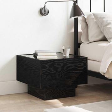 vidaXL Salontafel Zwart Eiken 40 x 40 x 30 cm Bewerkt hout, Minder dan 45 cm, Verzenden, Nieuw, Minder dan 55 cm