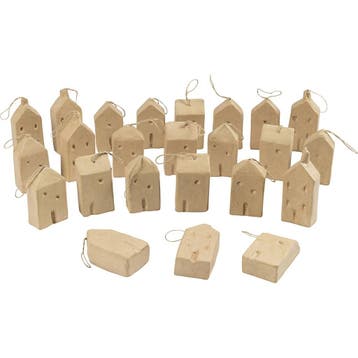 Huis, H: 9,5-12 cm, L: 5,5-6,5 cm, B: 3 cm, 24 stuk/ 1 doos, Huis en Inrichting, Nieuw