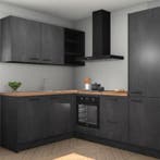Beton Zwarte keuken Boekarest 117420, Huis en Inrichting, Keuken | Complete keukens, Verzenden, Nieuw