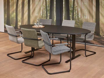 Vergadertafel Tendenz 220x110cm Ellips Leverbaar in 44, Ophalen of Verzenden, Nieuw in verpakking