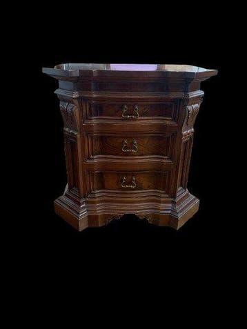 Nachtkastje (2) - Walnoot - houten ingelegde commode