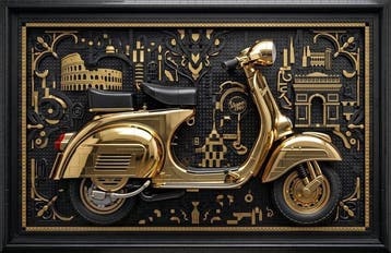 Artxlife - Lego Black&Gold Vespa 1960 La Dolce Vita, Nieuw