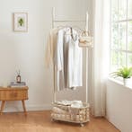 [en.casa] Kledingrek op wielen Risør 175x60x32 cm wit, Huis en Inrichting, Verzenden, Nieuw