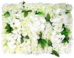 Flowerwall 40x60 cm 3d pioen anjer hydrangea en blad ivory, Ophalen of Verzenden, Nieuw