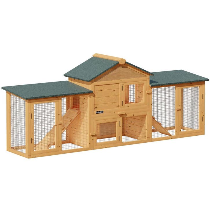 Konijnenhok 2 verdiepingen 204x45x84cm (Huisdieren), Dieren en Toebehoren, Honden-accessoires, Nieuw, Verzenden
