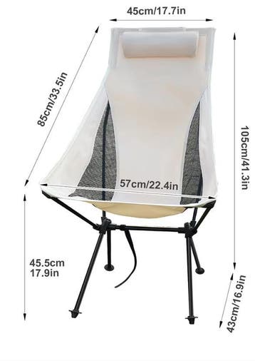 Opvouwbare Campingstoel – Lichtgewicht en Hoofdsteun, Verzenden, Nieuw