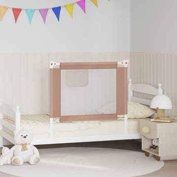 vidaXL Bedhekje peuter 90x25 cm stof taupe, Verzenden, Nieuw