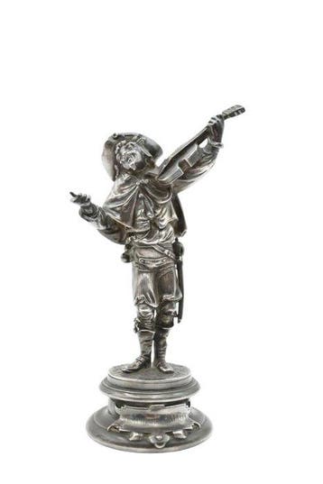Figuur - Troubadour with Lute - .950 zilver