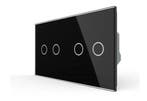 Livolo Touchscreen Schakelaar | Zwart | 2+2 | Aan/Uit, Ophalen of Verzenden, Nieuw, Schakelaar