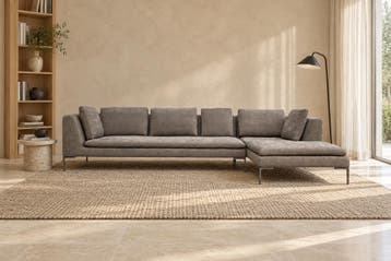 NIEUW BB Italia Charles Hoekbank Taupegrijs + GARANTIE, Hoekbank, Ophalen of Verzenden, Vierpersoons of meer, Design Bank Bankstel Zetel Hoekbank Minotti