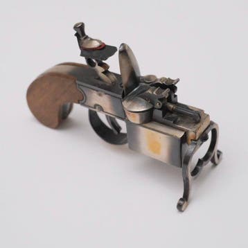 Dunhill - Pistol - Aansteker - Hout, Messing, Brons, Nieuw