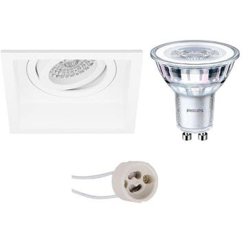GU10 Inbouwspot Set - Mat Wit - Inbouw Vierkant - Verdiept -, Ophalen of Verzenden, Nieuw, Overige fittingen, Plafondspot of Wandspot