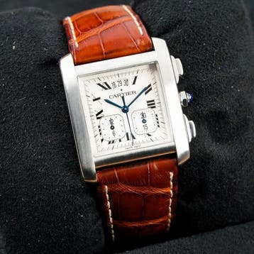 Cartier - Tank Française XXL Chronoreflex Date - W5101455 -, Sieraden, Tassen en Uiterlijk, Horloges | Heren, Nieuw