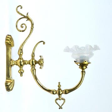 W.A.S. Benson, Attr. to - Wandlamp - Messing, Glas