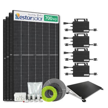 Zonnepanelen Pakket Platdak 2.8 kW 4x 700Wp Micro-omv., Ophalen of Verzenden, Nieuw