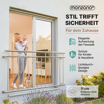 Balkonhek RVS 90x100cm (Tuin en Terras), Verzenden, Nieuw