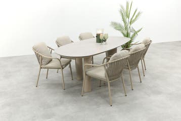 VDG Pisa/Taste Denia 6-persoons organische tuinset, Verzenden, Nieuw, Overige materialen, Tuinset