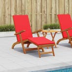 vidaXL Ligstoelkentingen en opvouwbare zonnebader 2 pcs Rood, Verzenden, Nieuw