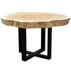 Boomstamtafel 100xH75 cm rond roestvrij stalen poten -, Tuin en Terras, Ophalen of Verzenden, Nieuw