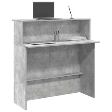 vidaXL Receptiebalie 100x50x103,5 cm bewerkt hout betongrijs, Huis en Inrichting, Bureaus, Verzenden, Nieuw