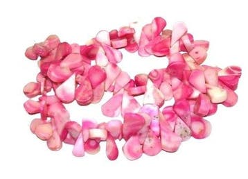 5 x Koraal kralen 16 x 10 mm – gat 1 mm – roze-rood, Ophalen of Verzenden, Nieuw, Kraal