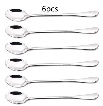 Set van 6 RVS Lange Lepels – Koffie, Thee & Dessert 19,5 cm, Verzenden, Nieuw