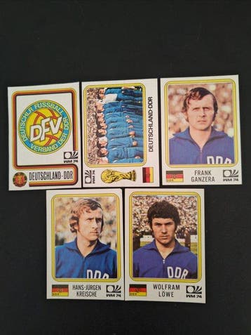 1974 Panini WC München 74 Frank Ganzera 113+114+120+123+129, Verzamelen, Nieuw